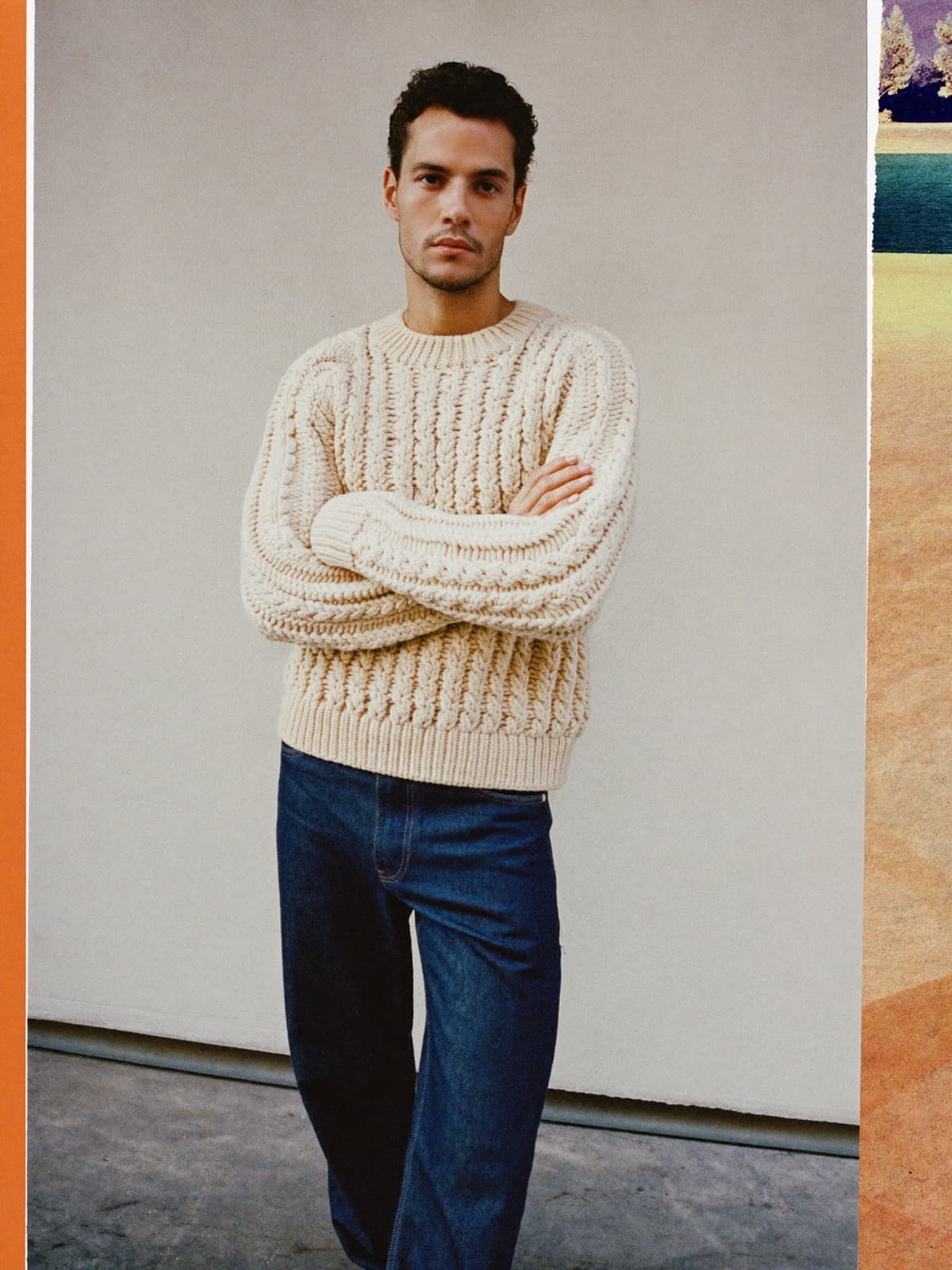 Cable-knit jumper